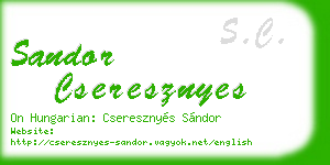 sandor cseresznyes business card